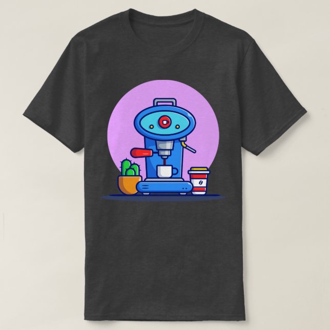 T-shirt Café Machine Pod Mug Cup Et Cactus (Design devant)