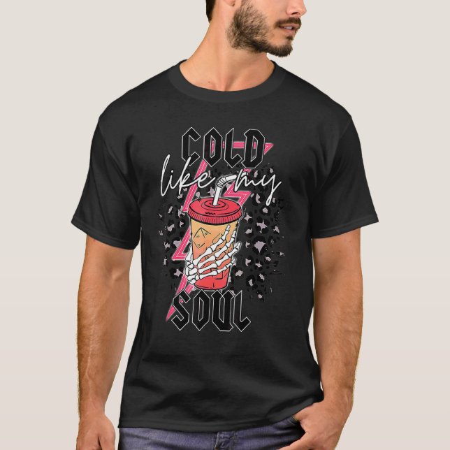 T-shirt Café Main de Squelette Halloween comme mon âme fro (Devant)