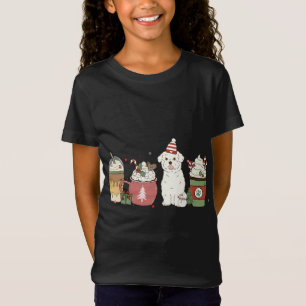 T-Shirt Café maltais Latte hiver Chien de Noël Maman Holi