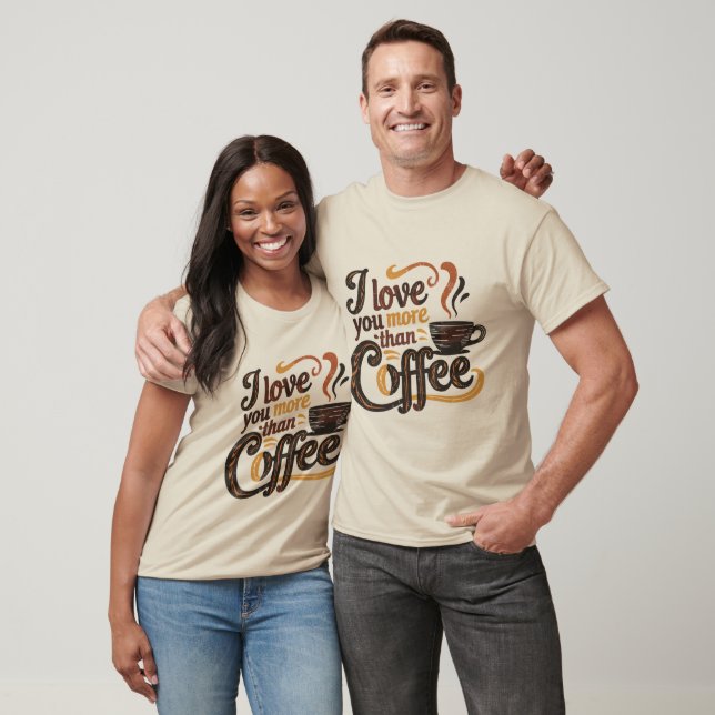 T-shirt Café mignon amour mot art (Unisexe)
