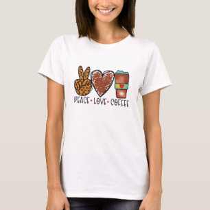 T-shirt Café moderne Peace Love