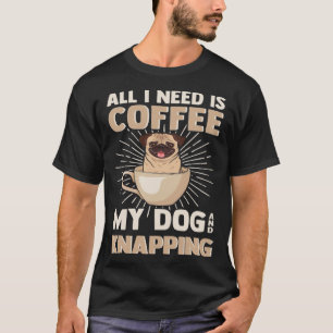 T-shirt Café Mon Chien & Taille de Pierres à Feu Chiens Ca