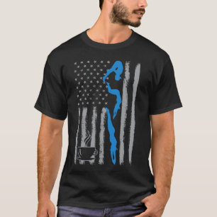 T-shirt café nageant - Drapeau américain vintage USA pour
