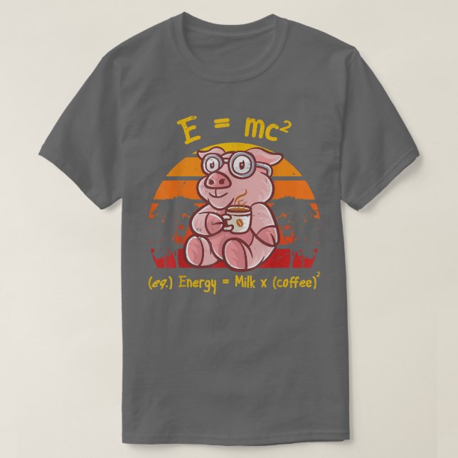 T-shirt Café Nerd Math Formule Enseignant Café Mug Cochon  (Design devant)