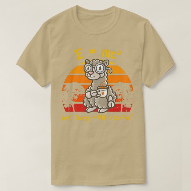 T-shirt Café Nerd Math Formule Enseignant Café Mug Llama (Design devant)