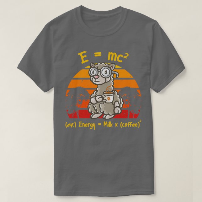 T-shirt Café Nerd Math Formule Enseignant Café Mug Llama (Design devant)