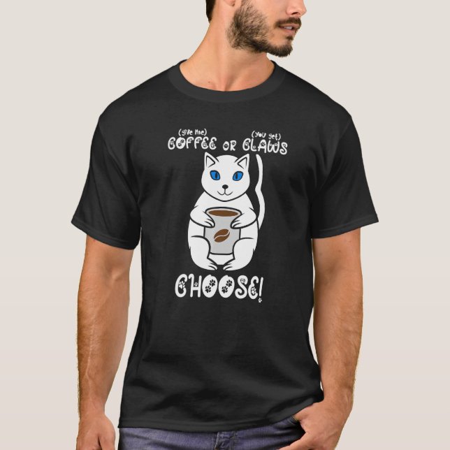 T-shirt Café Ou Légumes Chat (Devant)