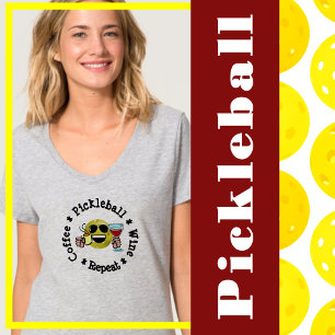 T-shirt Café, Pickleball, Vin, Répétition