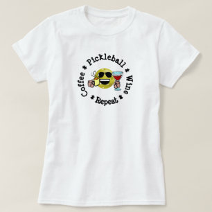 T-shirt Café, Pickleball, Vin, Répétition