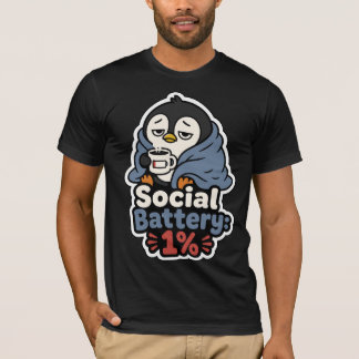 T-shirt Café Pingouin Batterie Sociale à 1 Pour Cent