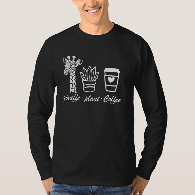 T-shirt café Plante Giraffe mignon (Devant)