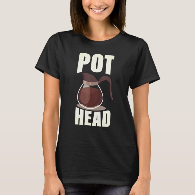 T-shirt Café Pot Tête Boire Espresso Caffeine Bean (Devant)