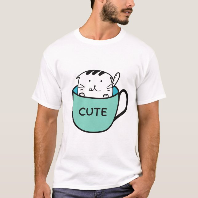 T-shirt Café pour chats (Devant)