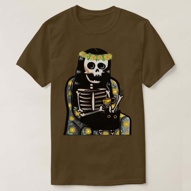 T-shirt Café Printemps Matin Avec Chat (Design devant)