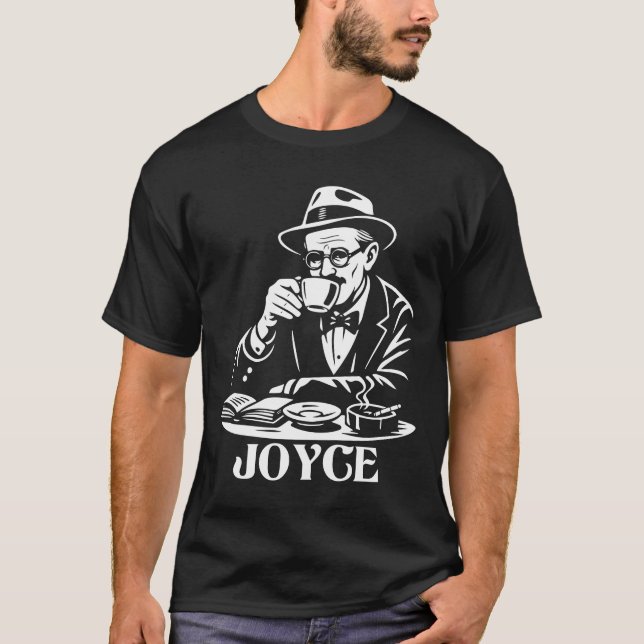 T-Shirt Café Retro Lecteur James Joyce (Devant)