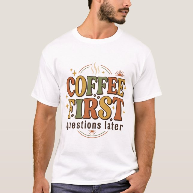 T-shirt Café Rétro Typographie 70s (Devant)