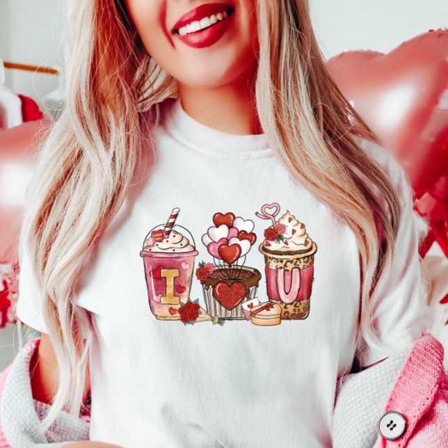 T-shirt Café Romantique Valentine, Je T'Aime (Créateur téléchargé)
