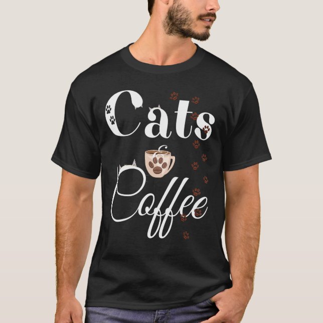 T-shirt Café Sarcastique Cat Cute Cats Café (Devant)