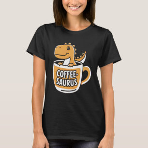 T-shirt Café-Saurus Dinosaure Louveur de café Art 4