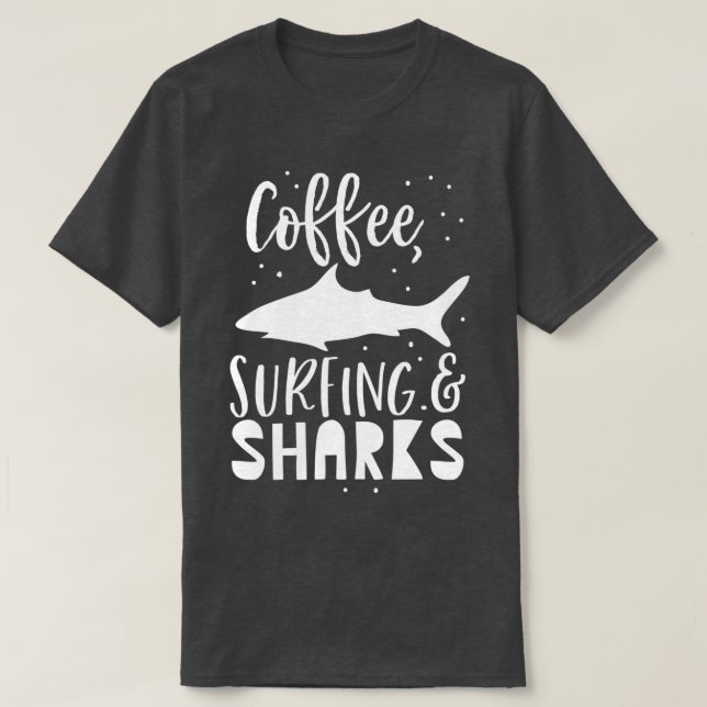 T-shirt Café Surf et requins 2 (Design devant)
