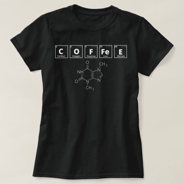 T-shirt Café - Table périodique (Design devant)