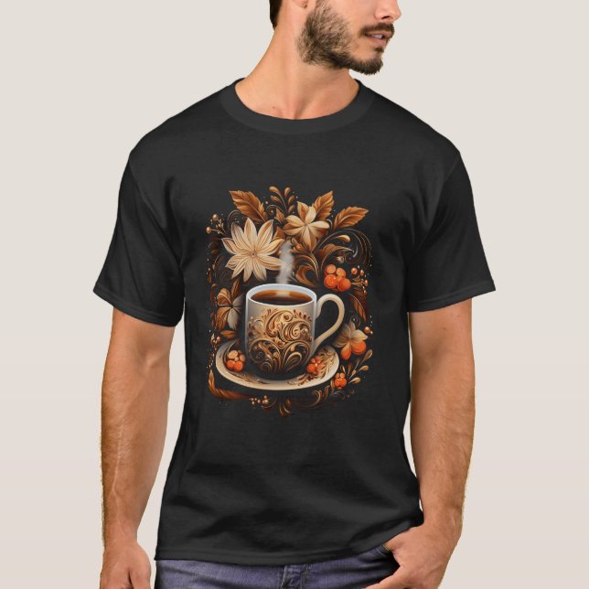 T-shirt Café Tee - shirts graphiques de Noël pour hommes f (Devant)