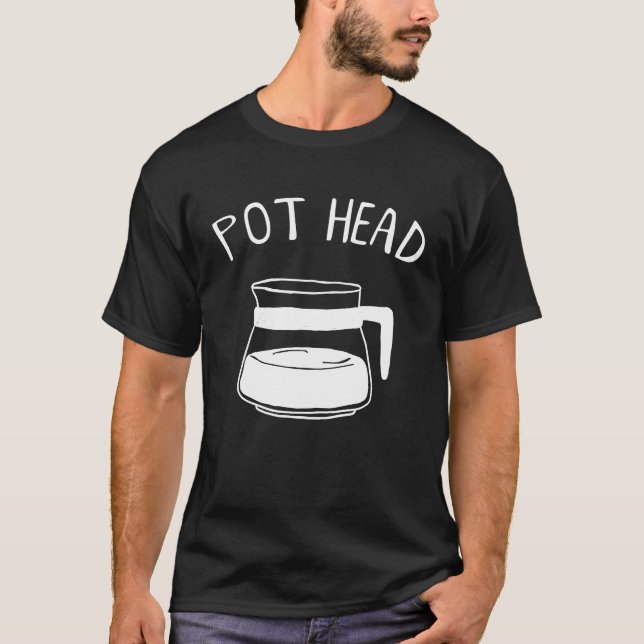 T-shirt Café Tête de caféine Addict Pothead Café (Devant)