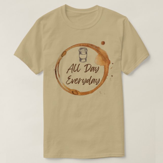 T-shirt Café toute la journée (Design devant)