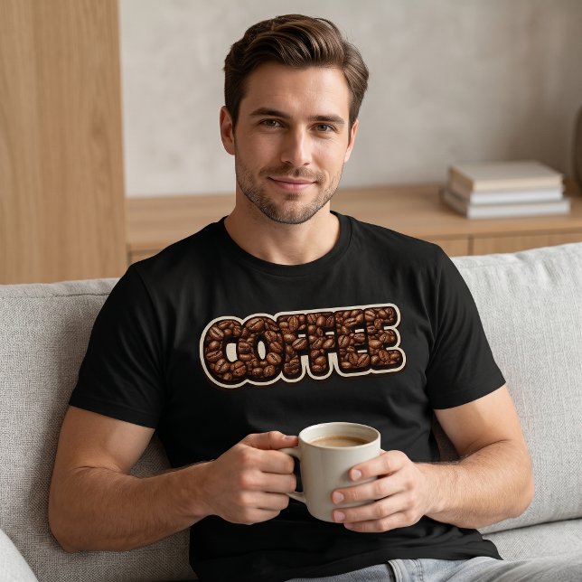 T-Shirt Café Typographie Grain Torréfié (Créateur téléchargé)