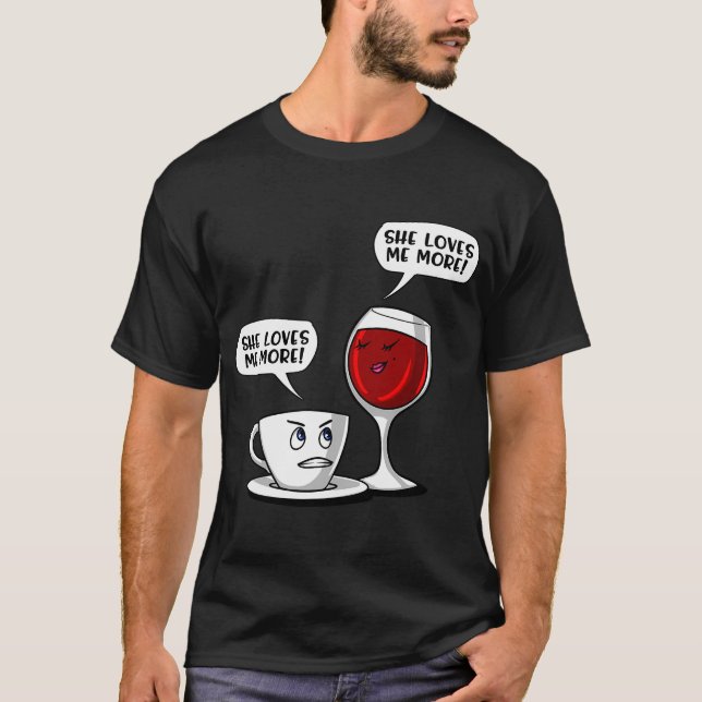 T-shirt Café Vin Elle M'aime Plus (Devant)