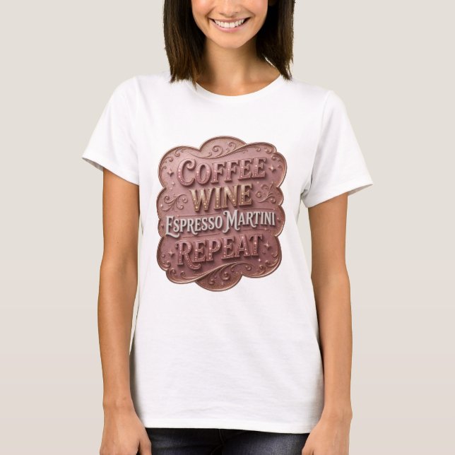 T-shirt CAFÉ VIN ESPRESSO MARTINI RÉPÉTER Or vibrant (Devant)