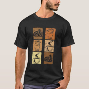 T-shirt Café vintage en détresse, cadeau aux accros de la