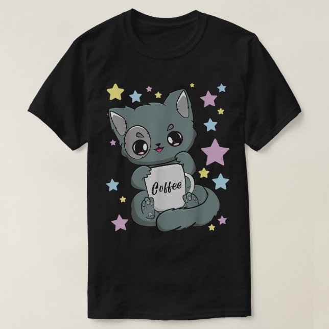 T-shirt Café Yami Kawaii Chibi Anime Chat Moka Fairy Kei (Design devant)