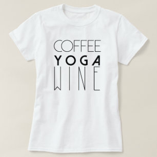 T-shirt Café Yoga Wine   Typographie chic
