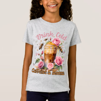 T-Shirt Caféine et fleurs : Café glacé délicieux