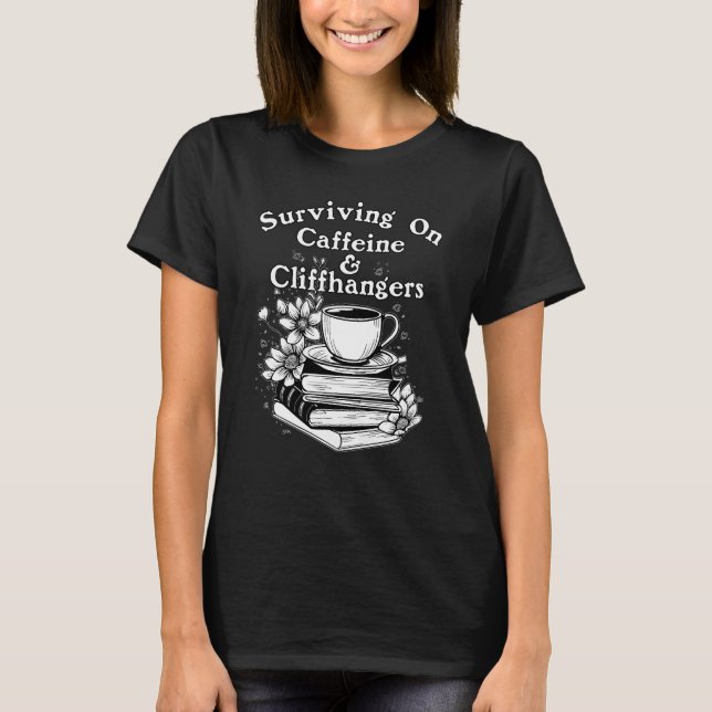 T-shirt Caféine et suspense (Devant)