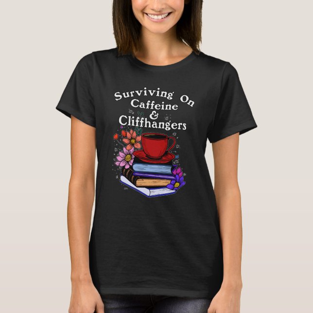 T-shirt Caféine et suspense colorés (Devant)