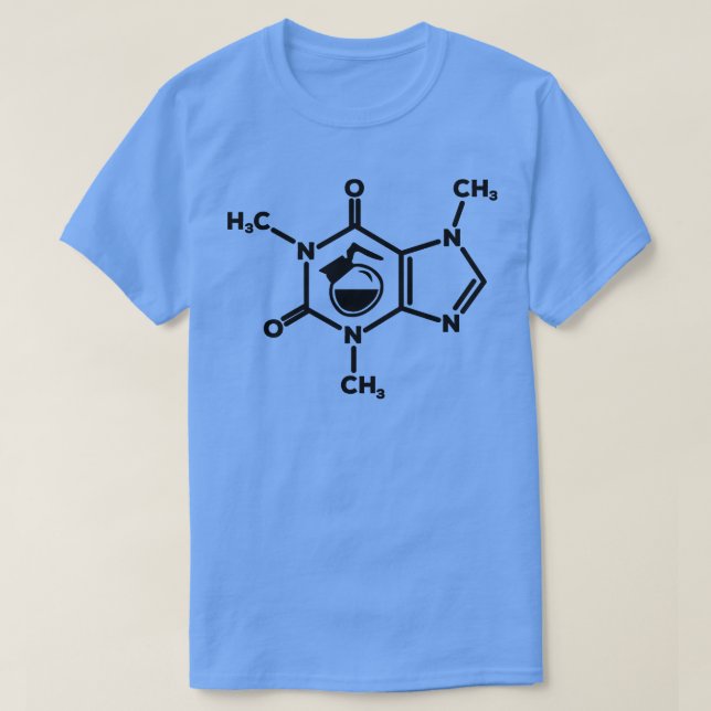 T-shirt Caféine Molecule Café Amateurs Formule Funny (Design devant)