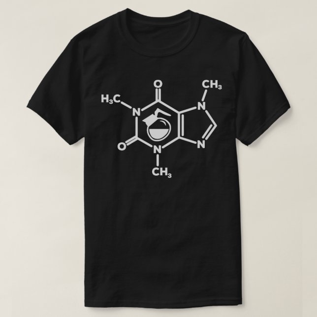 T-shirt Caféine Molecule Café Amateurs Formule Funny (Design devant)