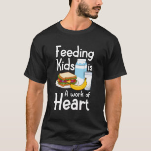 T-shirt Cafétéria Travailleur Food School Déjeuner Cuisini