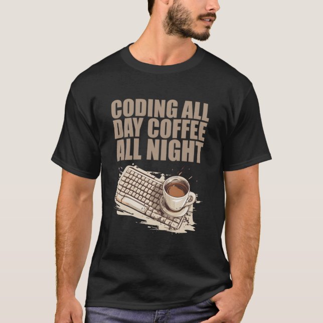 T-shirt Caffeine Coder Concepteur de logiciels Ingénieur C (Devant)