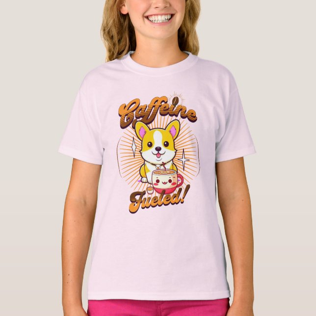 T-SHIRT CAFFEINE DE CORGI FUELED! (Devant)