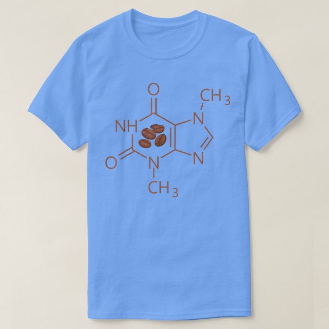 T-shirt Caffeine Molécule Chimique Café Lover Chimie (Design devant)