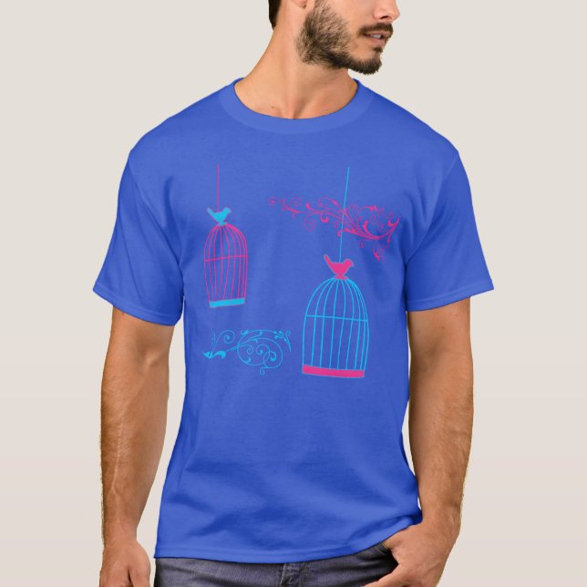 T-shirt cage à oiseaux drôle (Devant)