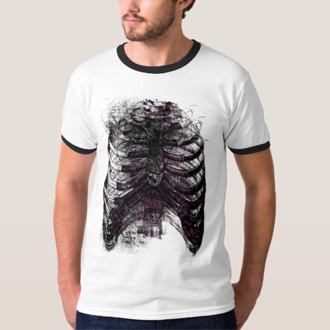 T-shirt Cage de coeur de Steampunk (Devant)