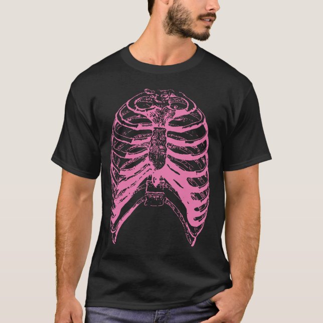 T-shirt Cage de côtes roses (Devant)
