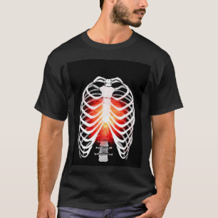 T-shirt Cage thoracique ardent : Art de crâne gothique - S