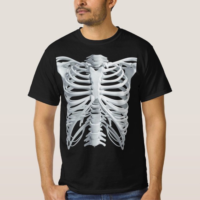 T-shirt Cage Thoracique de Squelette (Devant)