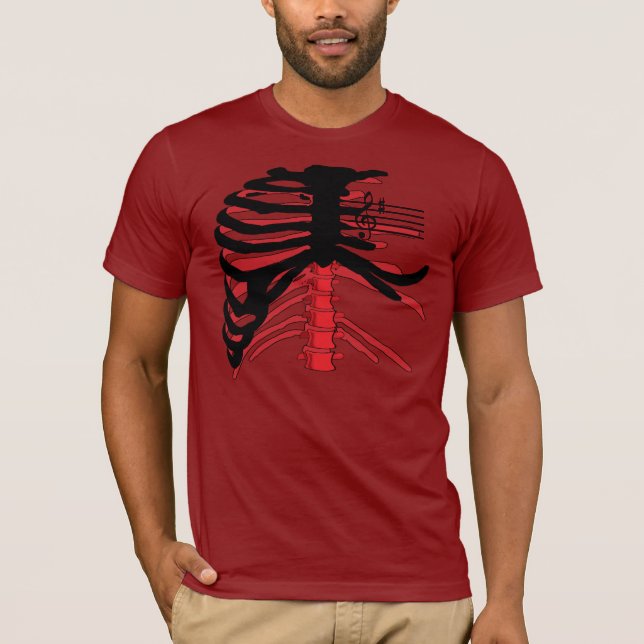 T-shirt Cage thoracique (rouge/noir) (Devant)