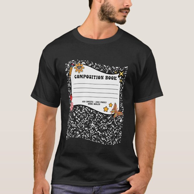 T-shirt Cahier de composition Halloween Carnet Drôle Profe (Devant)